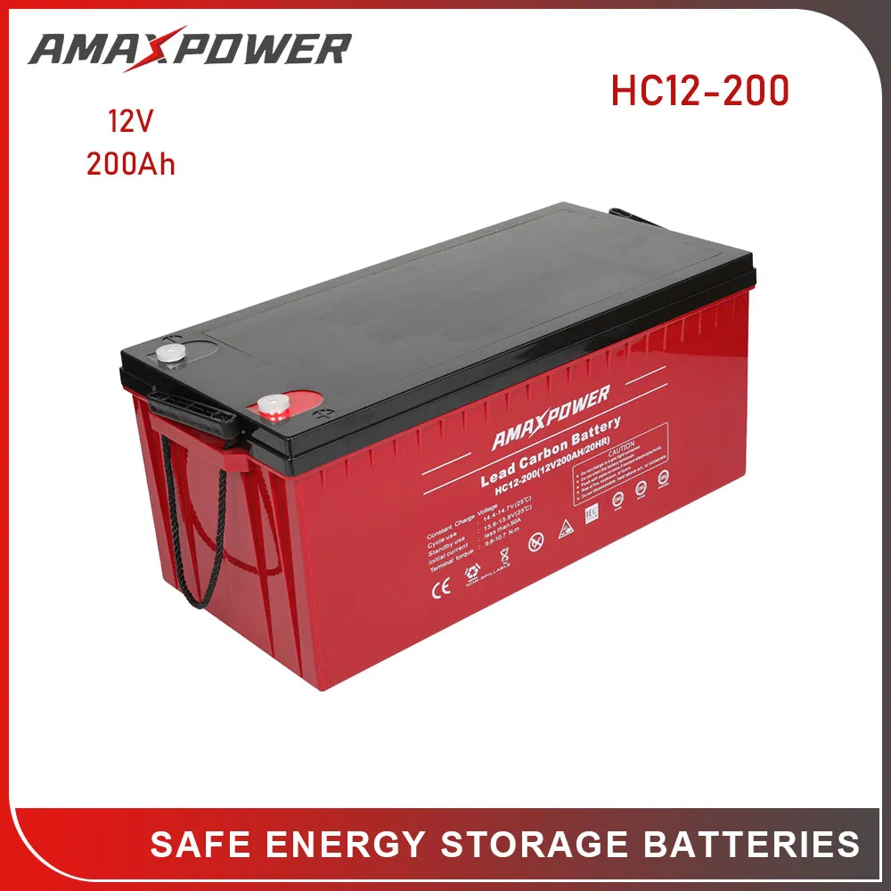Amaxpower 2V/6V/12V Rechargeable Deep Cycle 100ah/200ah/250ah/500ah Solar Lead Carbon Battery for Wind-Energy-Storage-System/UPS-Backup/Telecom/Power Tool