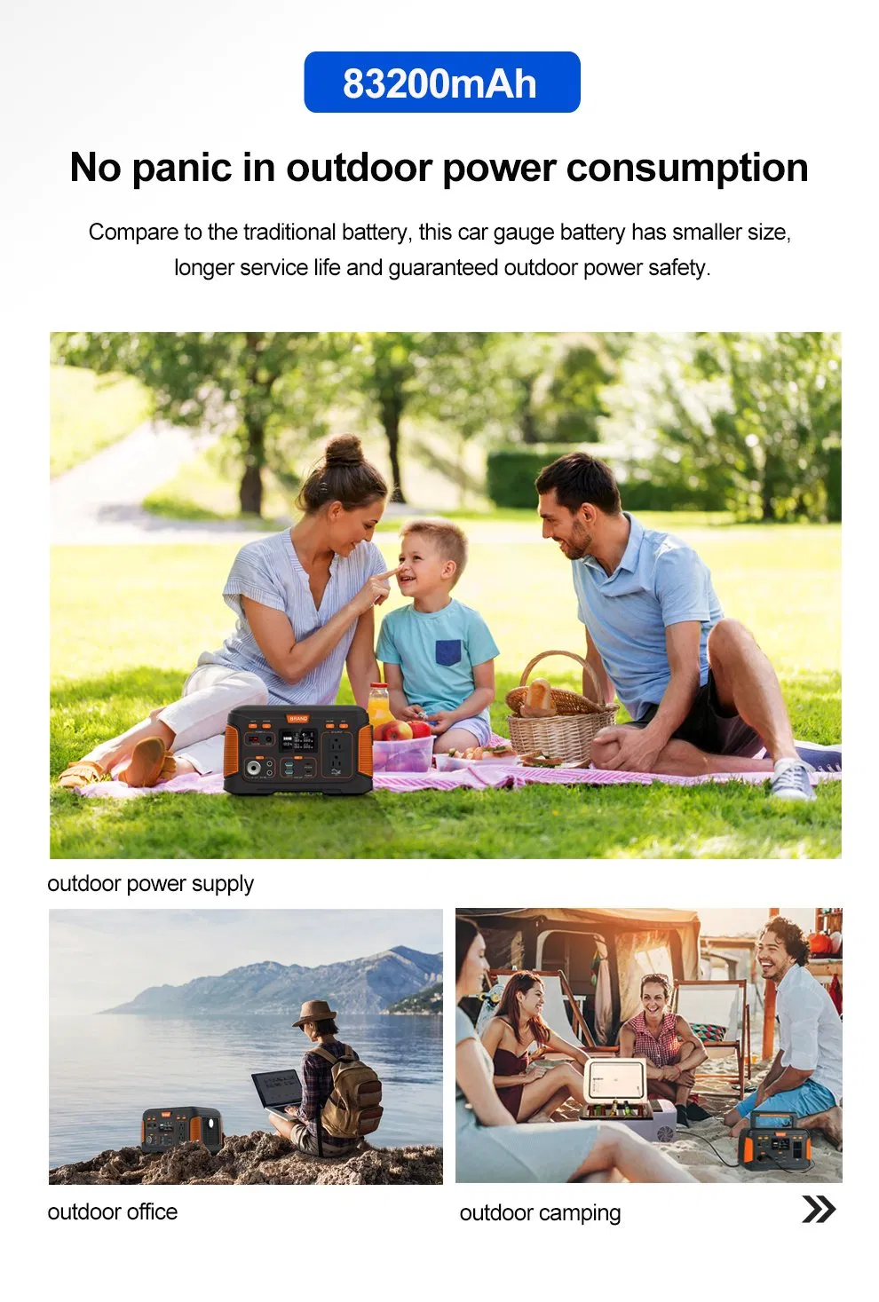 Portable Lithium Battery Solar Rechargeable Energy Power Generator for Camping Manufacturer ODM