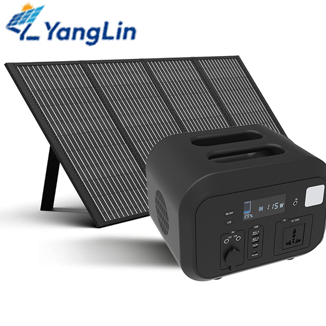Folding Solar Panel Rechargeable Backup Power LiFePO4 Battery Emergency 600W Portable Power Station