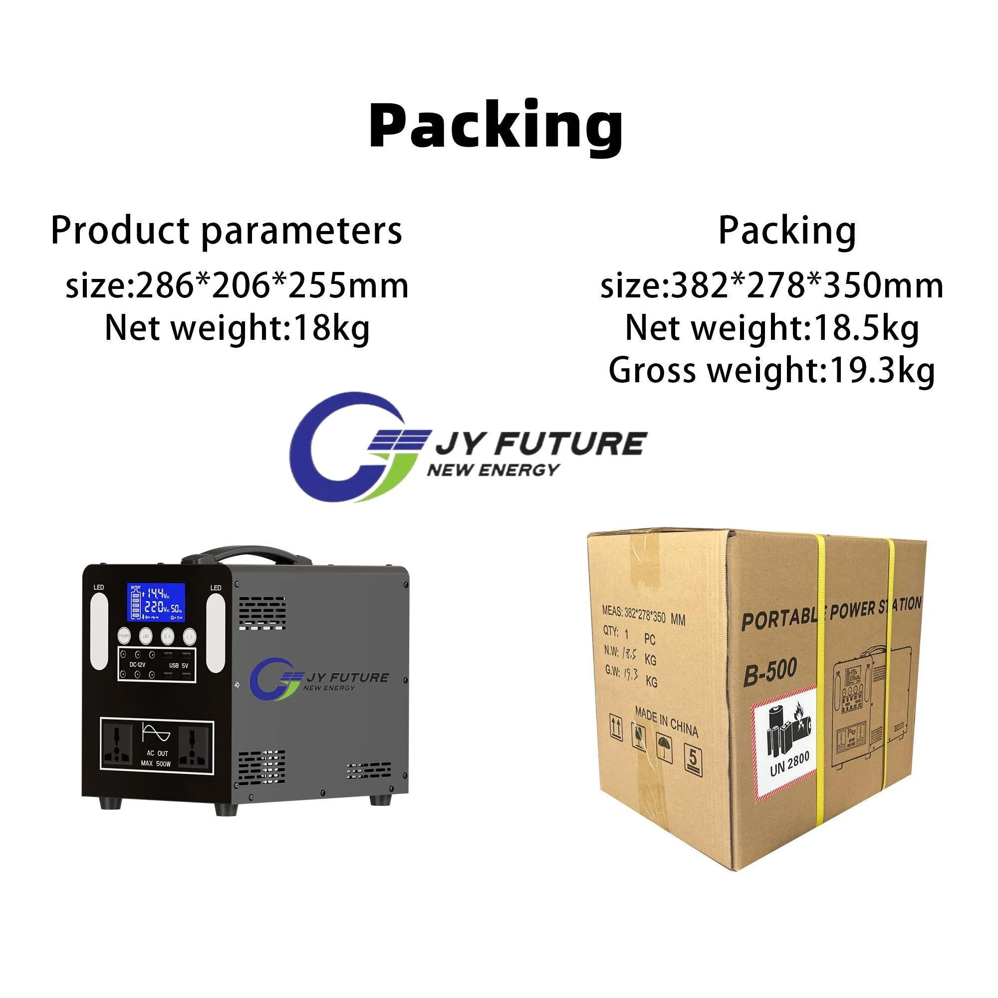 Portable Power Station 500W Solar Generator Battery Portable Solar Panels Battery for Home Solar Power System