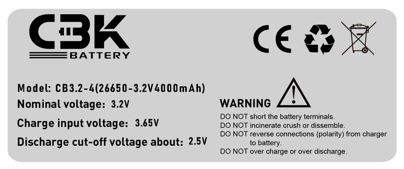 High Capacity 26650 LiFePO4 Battery 3.2V 4000mAh Deep Cycle Cell for Emergency Lighting &amp; Power Backup