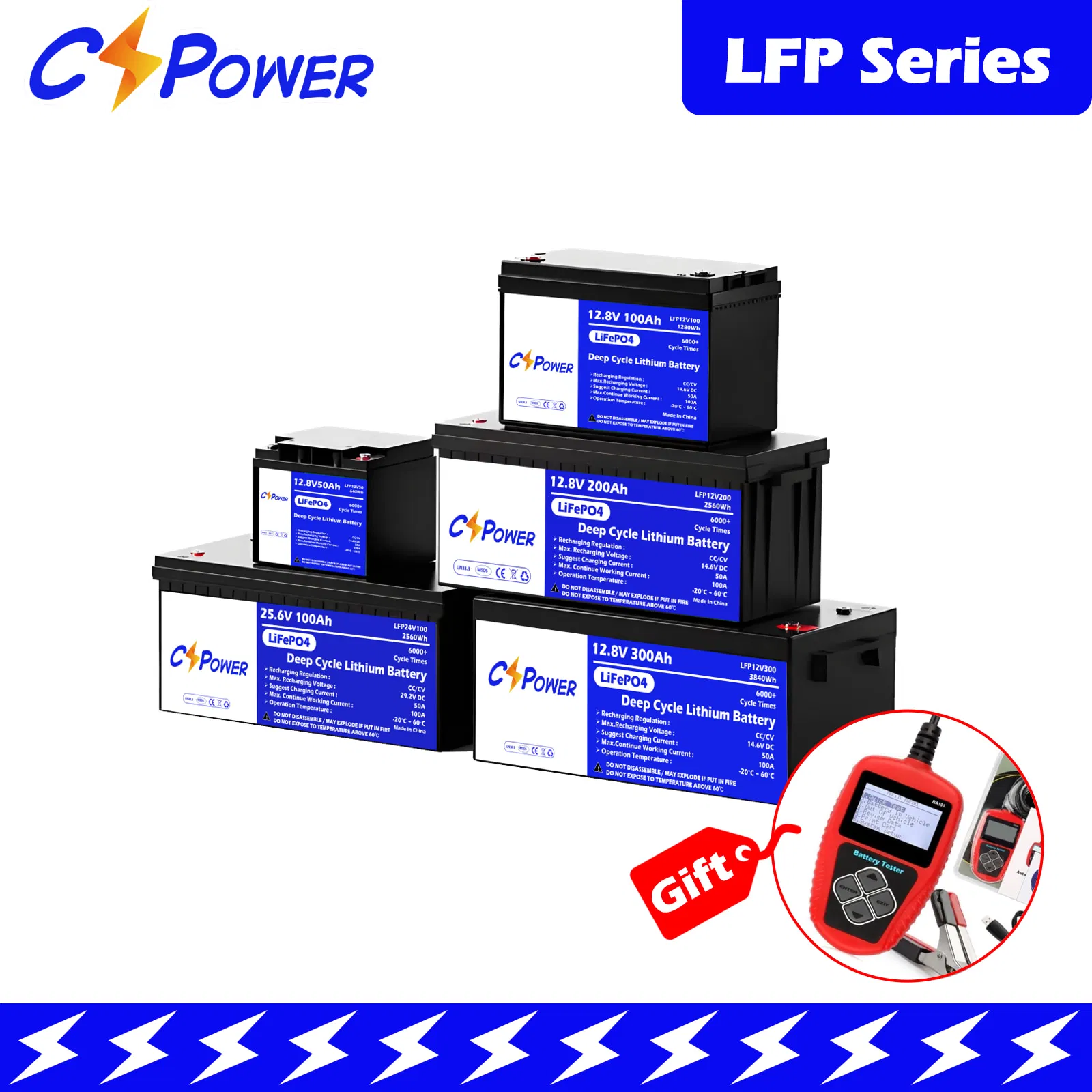 Cspower 12V80ah Rechargeable Lithium-Ion Battery for Marine/Pump/Solar/Wind Power/UPS/Telecom 5-Year Warranty China Factory
