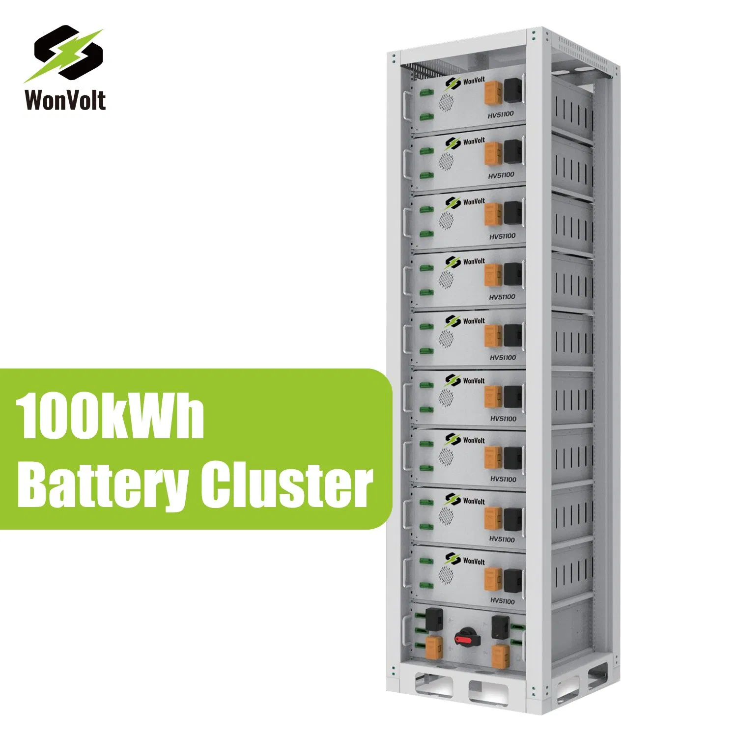 Wonvolt Wall Mounted 48V 51.2V 14.336kwh Lithium Ion Storage Battery for Sale