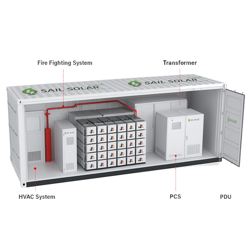 Industrial Commercial Outdoor Bess Container Solar Battery System 1mwh Solar Lithium Battery Container 3mwh Storage Battery Container with 1mwh Inverter