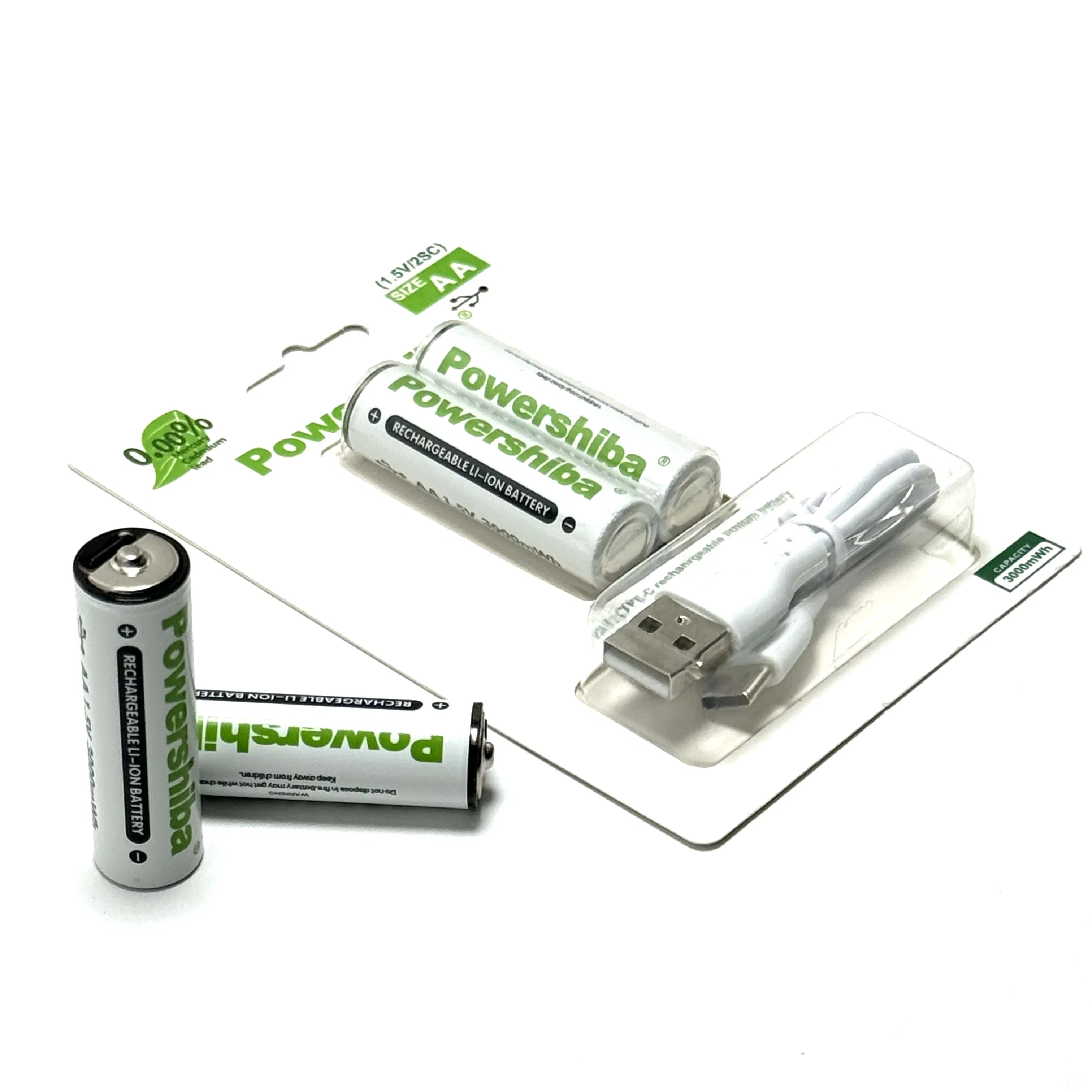 1.5V Battery Type C Lithium USB Rechargeable AA Battery