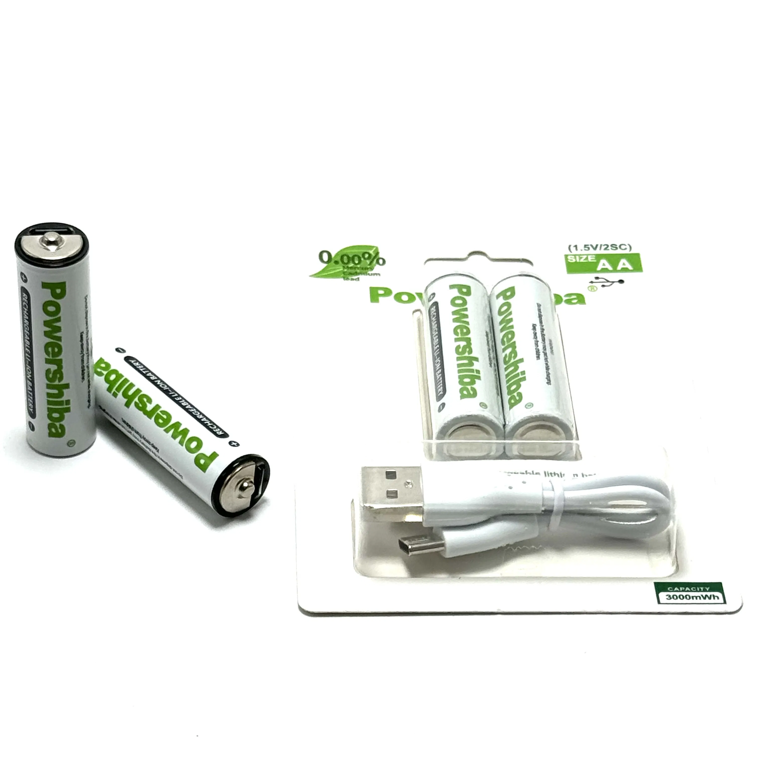 1.5V Battery Type C Lithium USB Rechargeable AA Battery