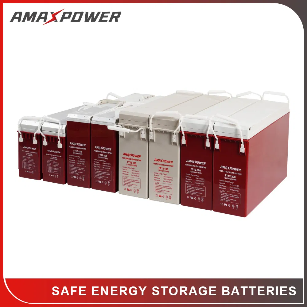 Amaxpower 2V/6V/12V/24V/48V VRLA AGM Batterie Sealed Lead Acid Storage Battery for Solar/UPS Backup/Lighting/Pack/Telecom/Power Tool/Golf Cart/Water-Pump