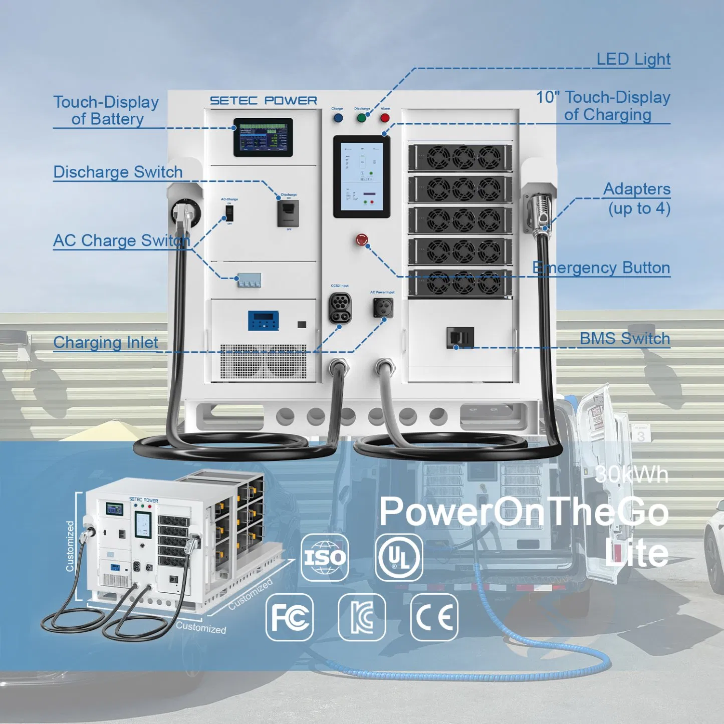 SETEC POWER Energy Storage System 30kWh Electric Vehicle Portable Backup Battery Power Storage Battery PowerOnTheGo Lite