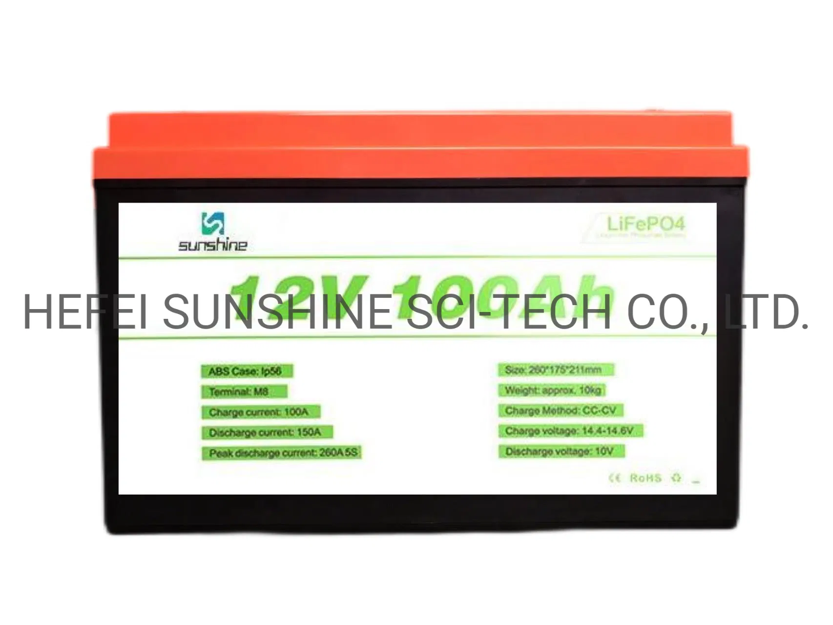 Sunshine Most Popular LiFePO4 12V 100ah Lithium Battery Lead Acid Replacement Solar RV Marine