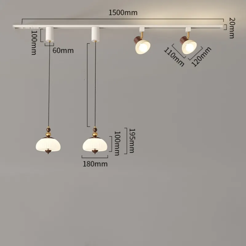 New Chinese Style Design and Decoration LED Light Magnetic System Track Light Linear Rail Pendant Light (ZY-D022)