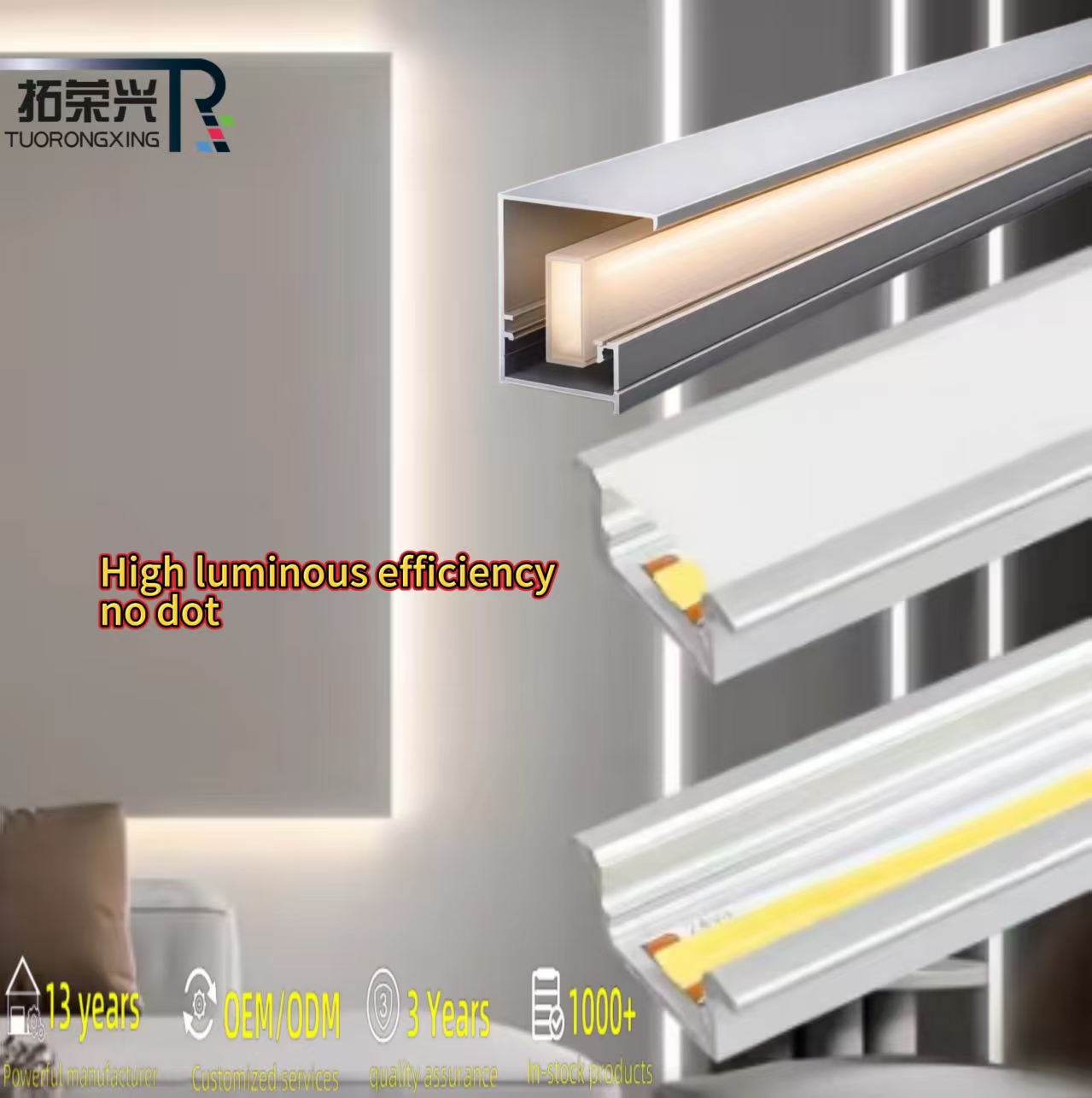 Linear Lighting COB LED Strip 24V 480D 8MM High CRI Flexible LED Tape for Custom Architectural Lighting Solutions Projects