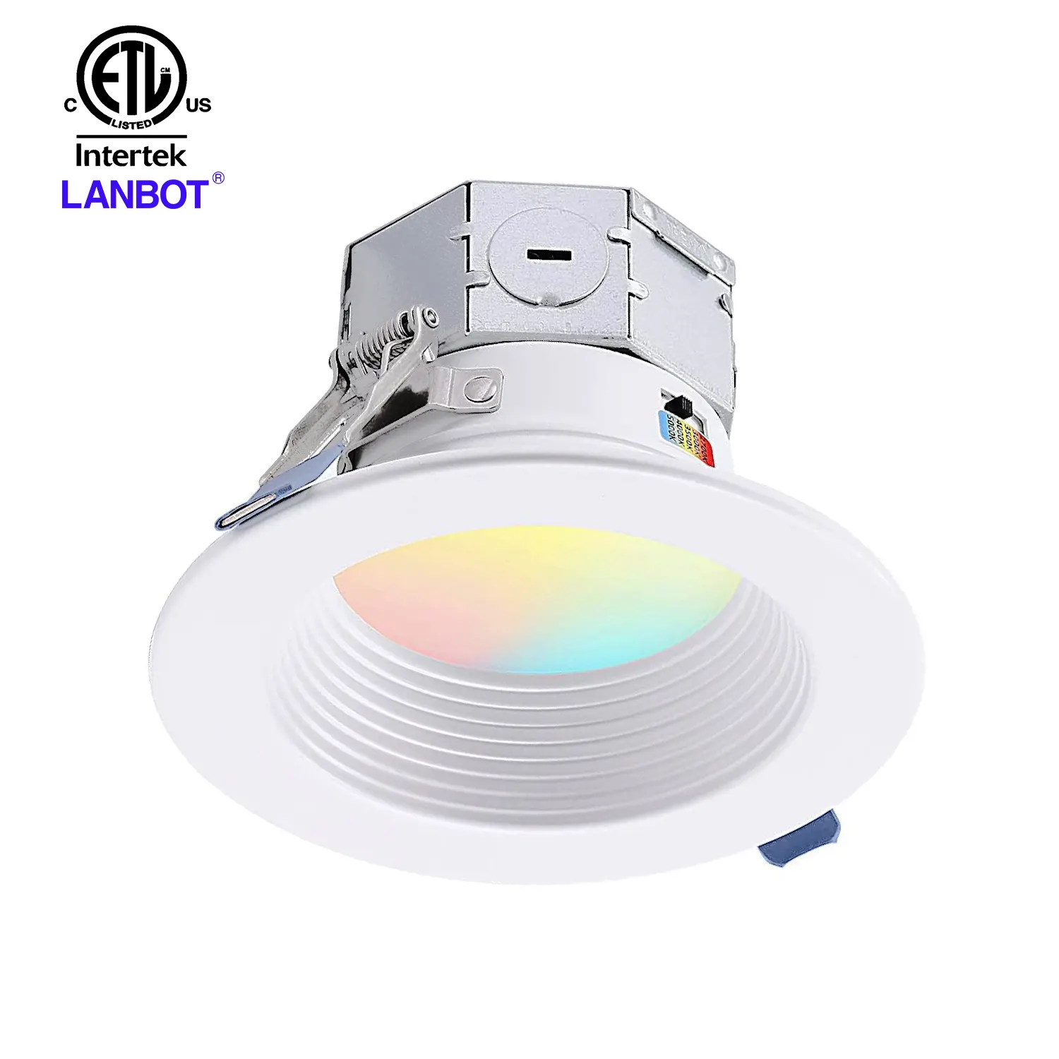 ETL 4" Baffle Recessed Downlight Integrated LED Light 9W 5CCT Quick/Easy Canless Install Recessed Ceiling Light