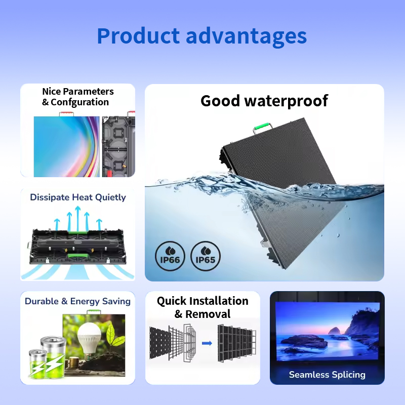 500x1000mm Indoor Outdoor LED Wall Panel P2.6 P2.9 P3.91 P4.8 Waterproof Event Stage Rental LED Display Screen