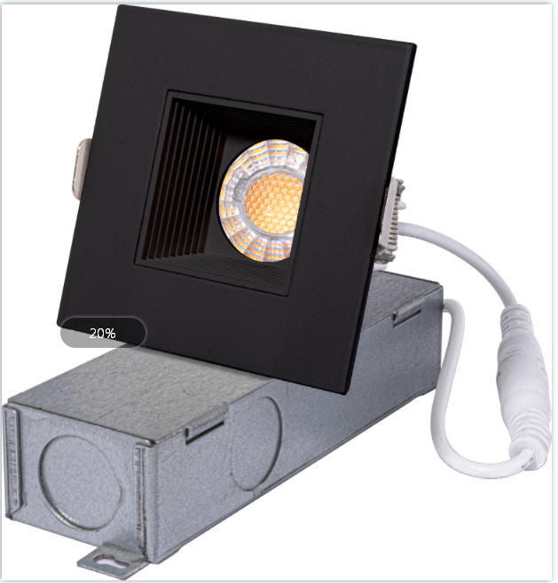 2 Inch Square Slim Recessed 5CCT Smooth Black Deep Anti-glare LED Downlight Ultra Thin Recessed Anti-Glare LED Downlight