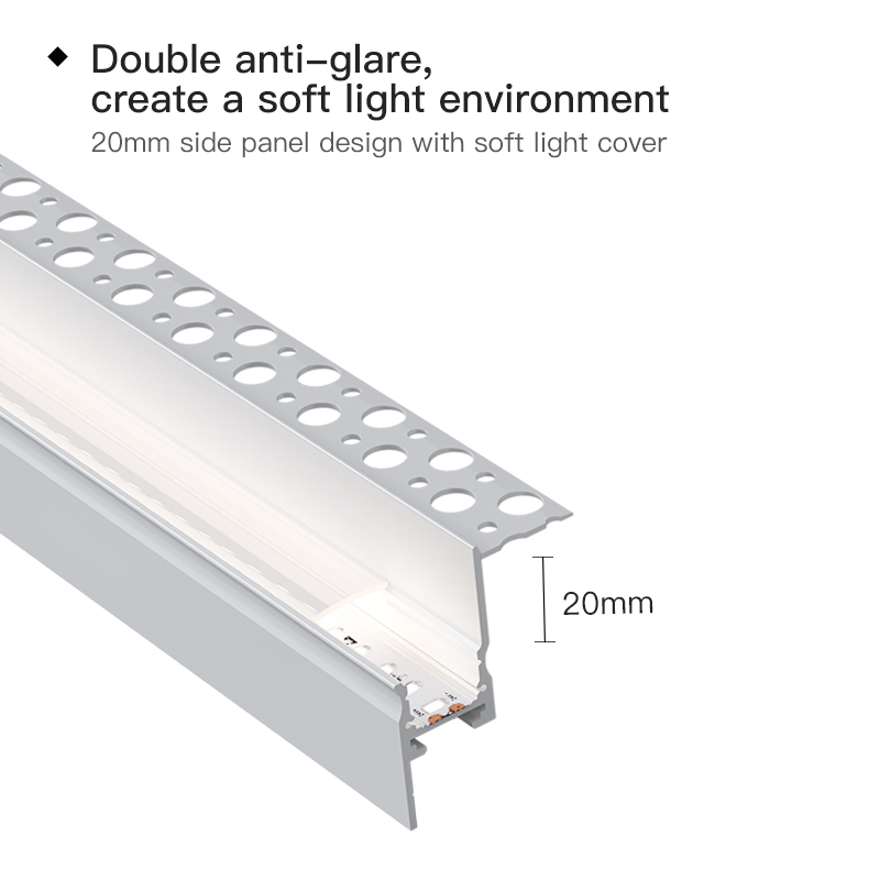 XRZLux Modern 14.4W/m Aluminum Profile Linear Strip Light Recessed LED Ceiling &amp; Wall Washer Lighting for Living Room