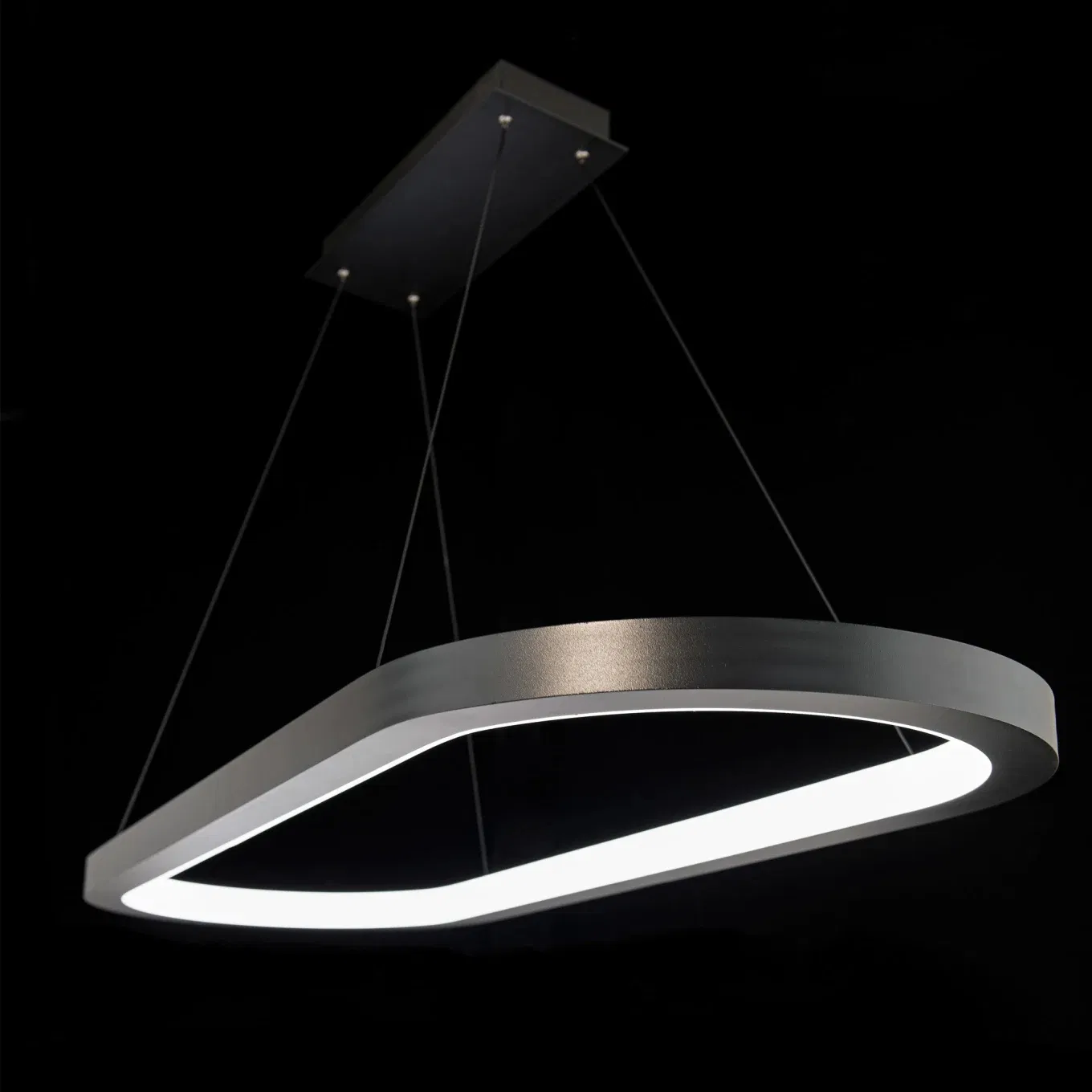 Minimalist Oval Ring Suspended LED Linear Light Hot Sale Commercial Lighting Office Pendant Profile Light Fixtures Hanging