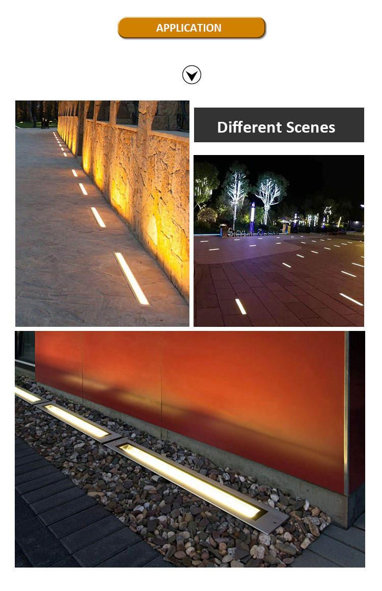1000mm Linear Ground Light IP67 Stainless Steel Pathway Lamp Architectural Recessed Underground Light Landscape Project