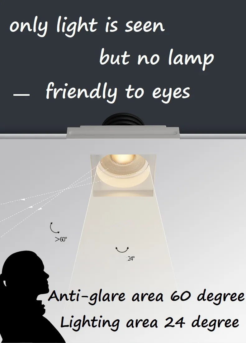 GU10 Bulbs Dimmable Trimless Color Change House Smart Recessed Down Lights for Home