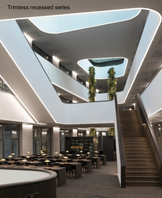 Commercial Office Surface Mounted Ceiling Pendant Linear Strip Lighting System Recessed Linkable LED Linear Light