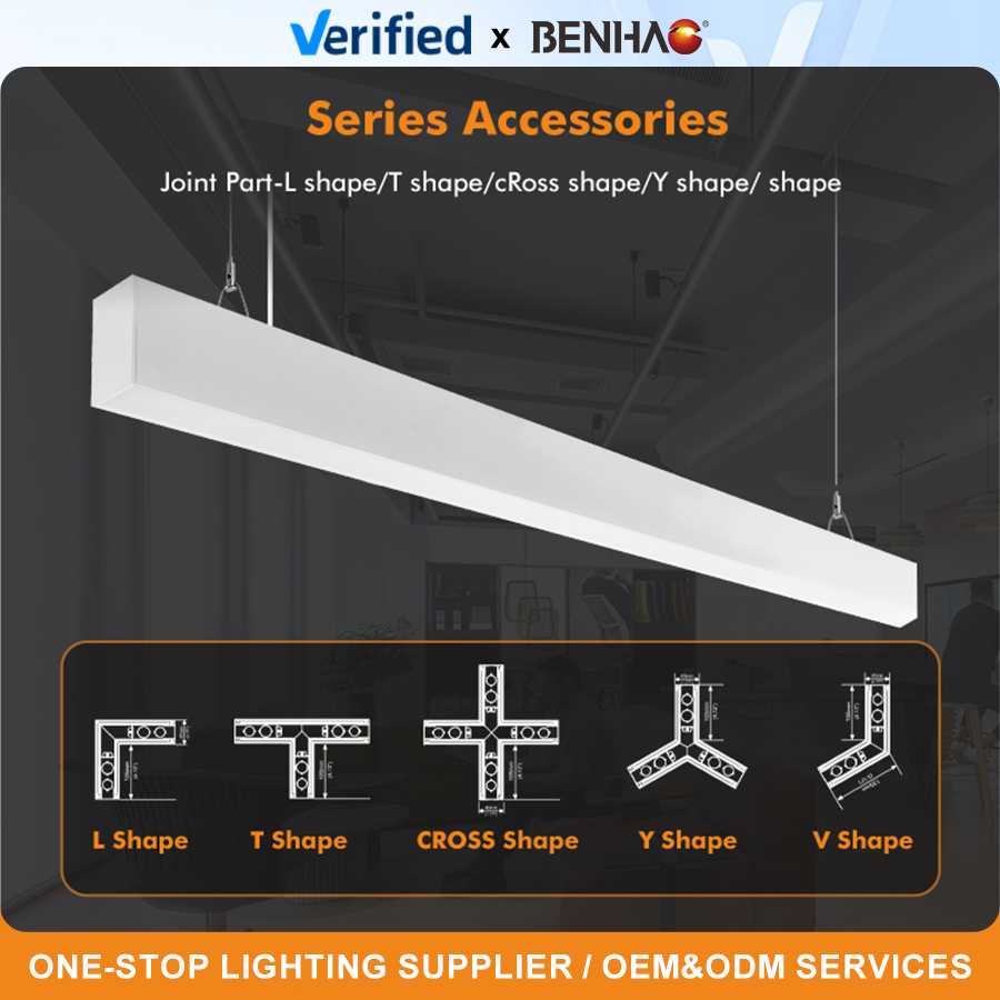 UL/cUL Listed 30W Linkable Linear Suspension Light, Dimmable LED Pendant for Office and Commercial Lighting