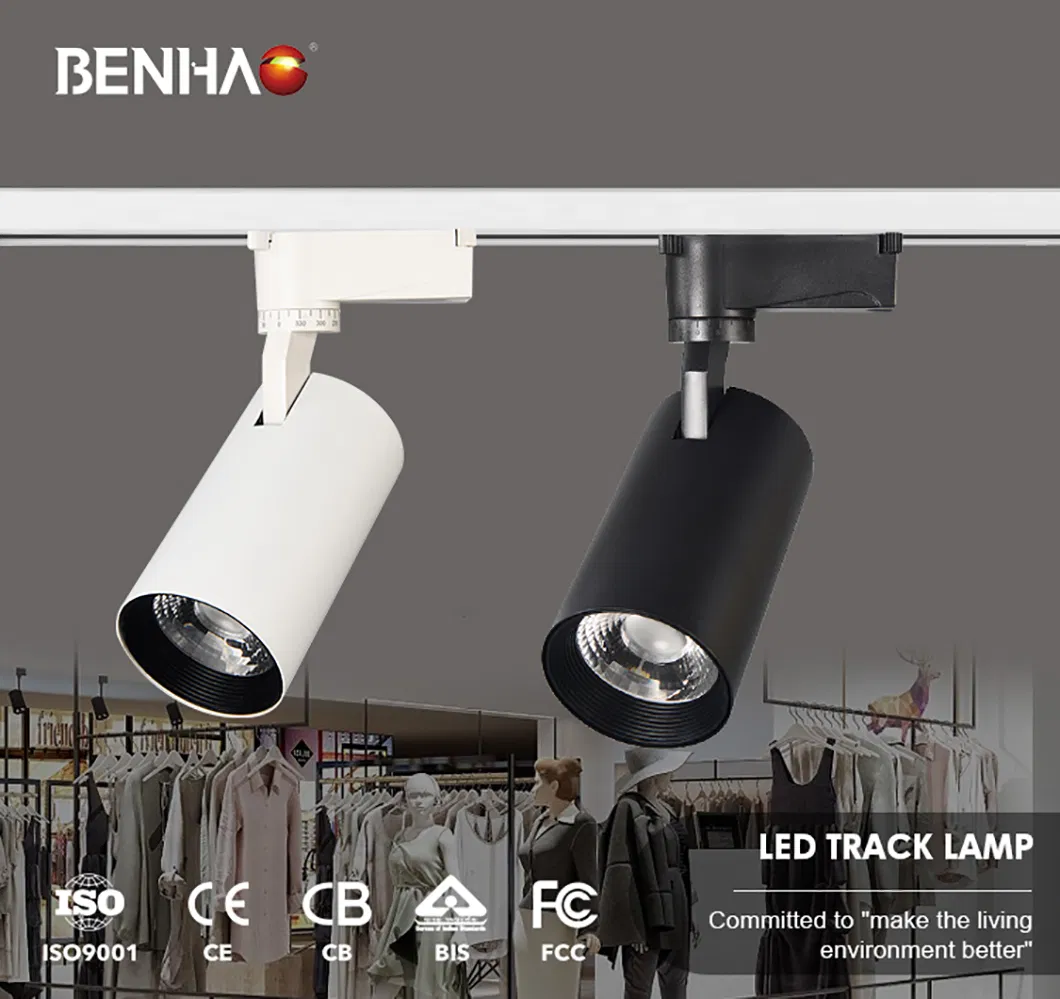 Factory High Light Efficiency Energy Saving 12W LED Track Light Adjustable Indoor Spotlight