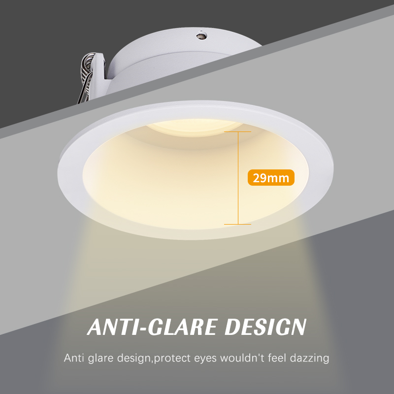 Fitting Variety of Light Sources Round Aluminum Anti-Glare Design Ceiling Deep Recessed Downlight