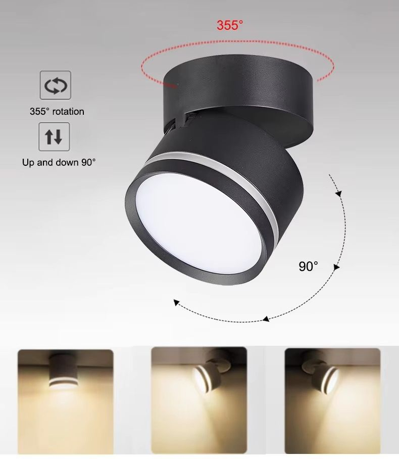Adjustable Round COB LED Ceiling Track Spotlight for Modern Lighting