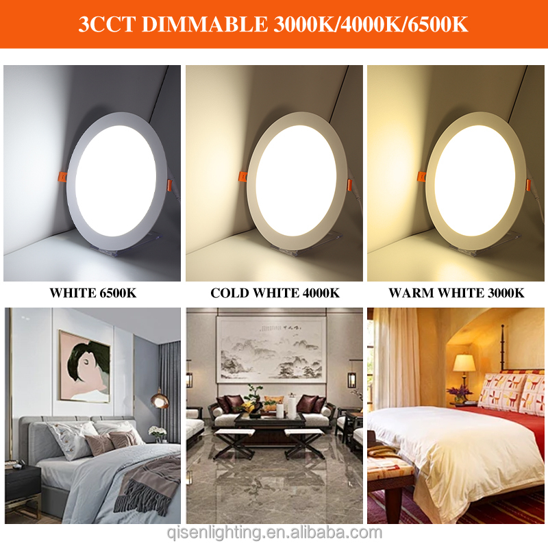 6000k Round Square Led Panel Light 4 5 6 8 12Inch 6w 9W 12w 18W 24W Led Downlight Recessed Light Panel Lamp