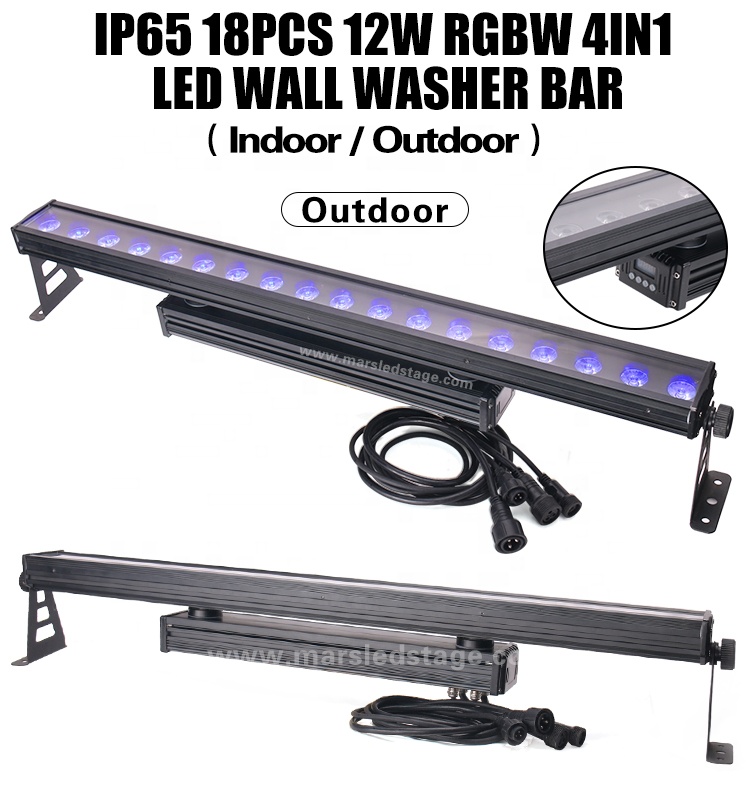 Waterproof Led RGBW Wall Washer Light IP65 18*12w 4in1 Outdoor Wall Washer for High Rise Building