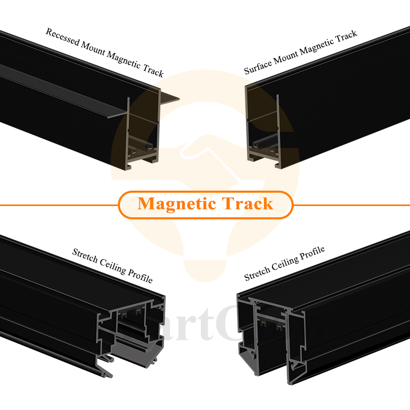 Indoor Modern Aluminum Ceiling Lamp Linear Grill Recessed Surface Magnetic Linear Grill Track Light LED Floodlight Pendent Light