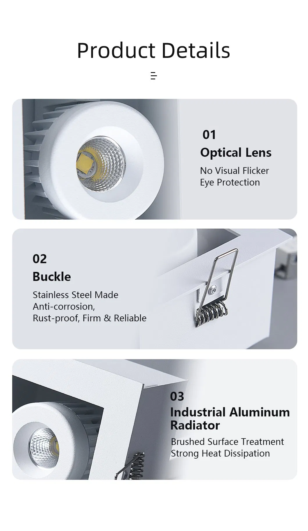 Adjustable Angle Pure Aluminum Spot Light with High CRI