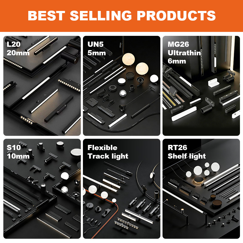New Trend Modern LED Track Lights 3CCT Tuya Smart Professional Magnetic System 48V Surface Recessed Linear Lighting