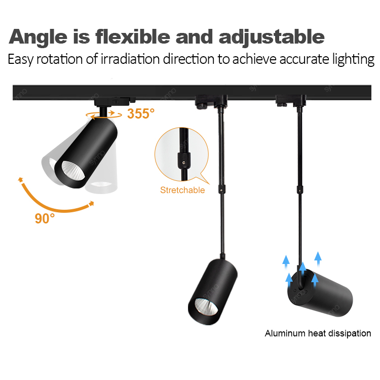 Commercial 48V COB Linear Rail System Spot Magnetic Tracklight LED Track Light