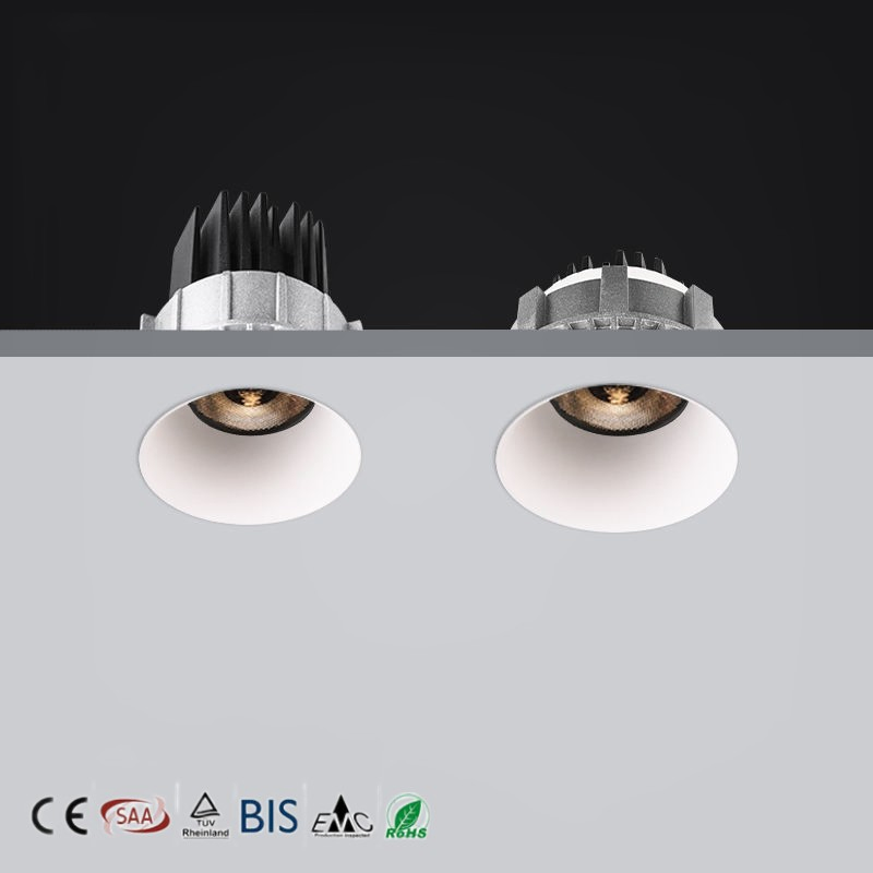 COB Down Lights Panel New Concept IP54 Easy Installation 10W Trimless LED COB Recessed Downlight