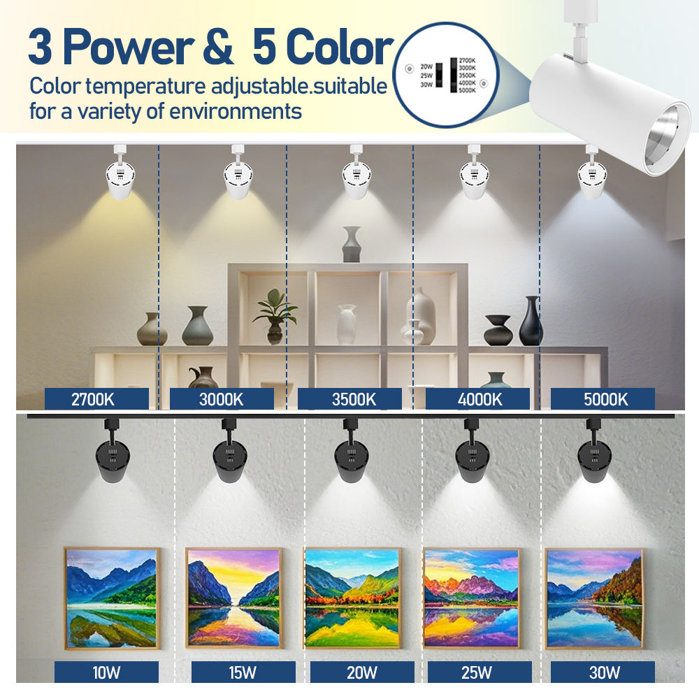 Modern Dimmable Adjustable 30W 25W 20W 15W 10W Commercial Ceiling Track Light Rail Lighting System Led Track Light