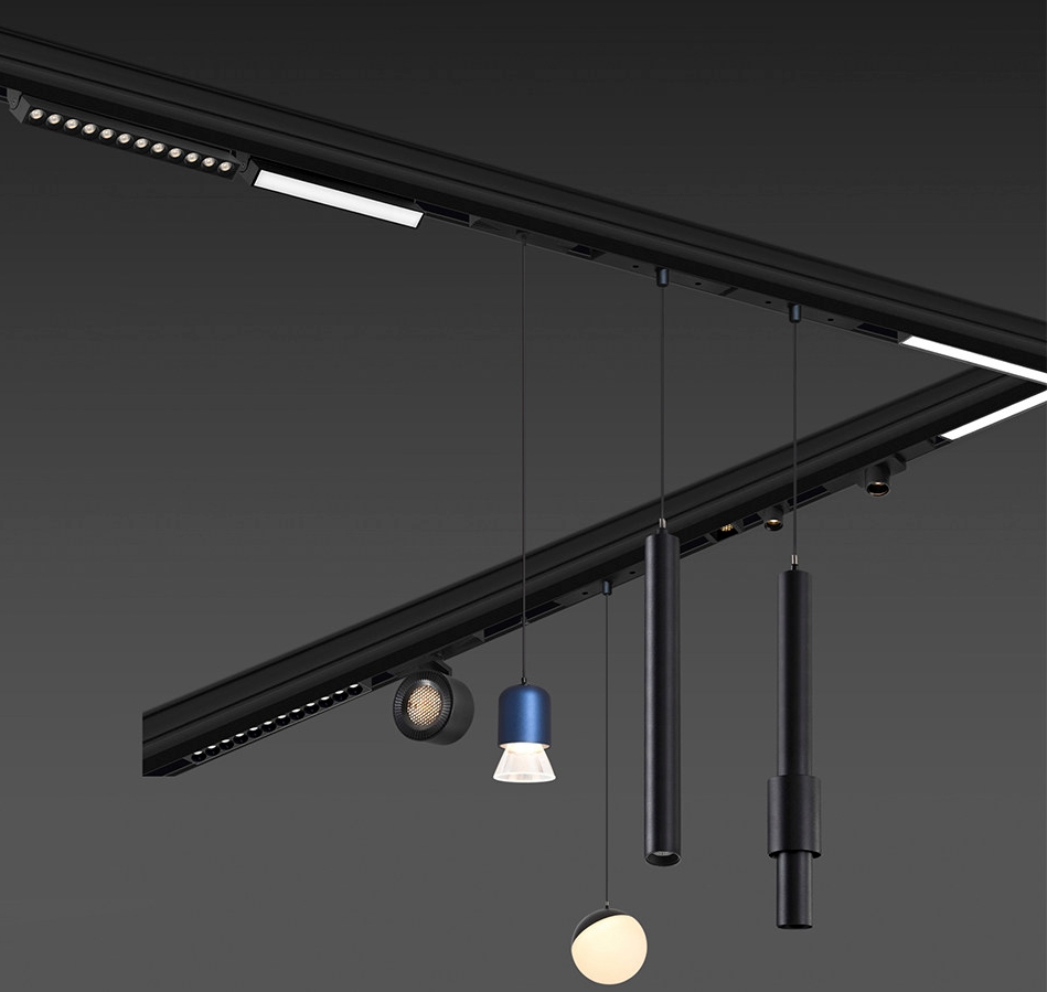Best Sell 3CCT Smart Ultra Thin Plaster Rail System Track Lamp Adjustable Cob Moving Head Spot Smart Led Magnetic Track Light