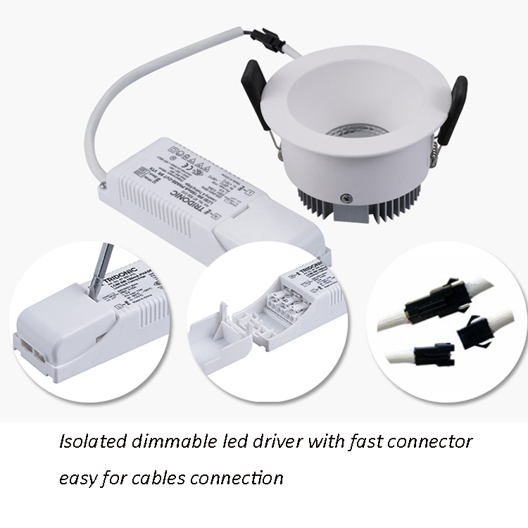 Anti Glare LED Down Light White Black House Led Downlight Spotlight 2700K 3000K 8W Anti-Glare Dimmable Recessed COB Downlight
