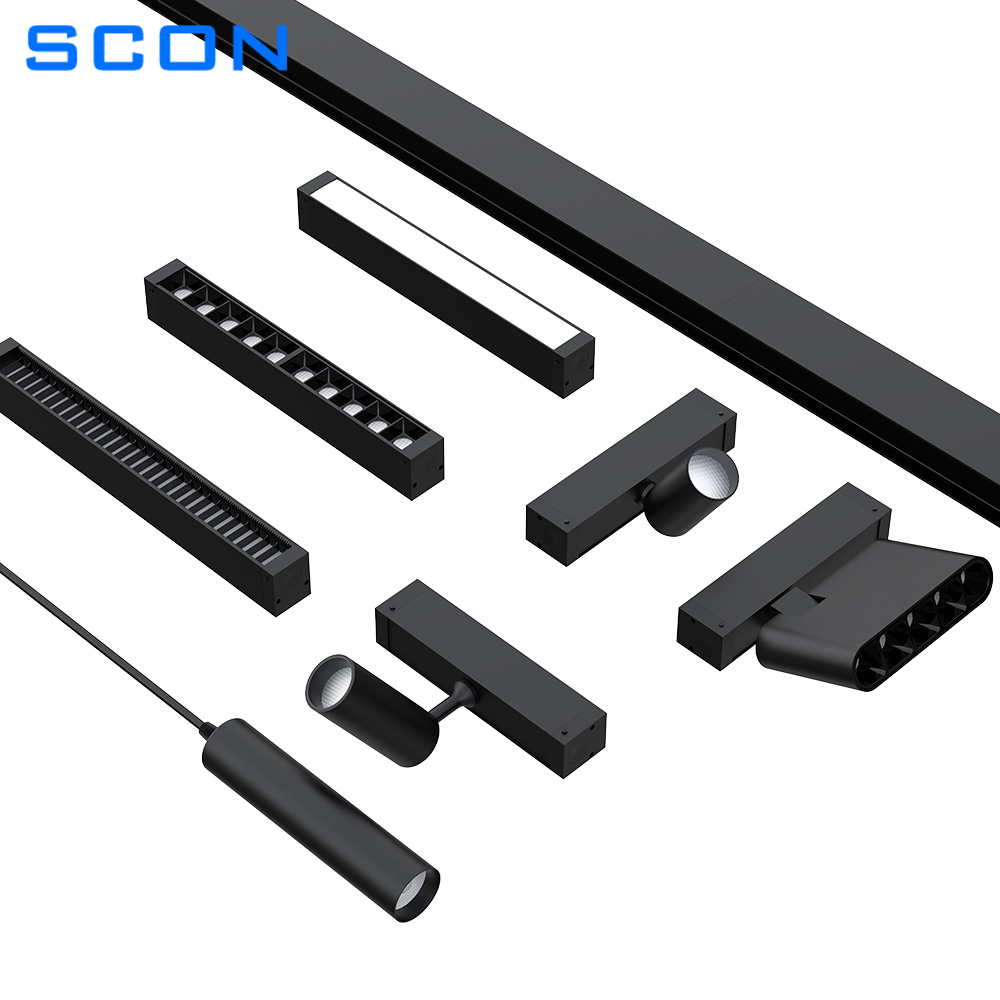 SCON Surface Mounted LED Magnetic Track Light Lamp Aluminum Modern Ceiling Lamps Indoor Rail Lighting System