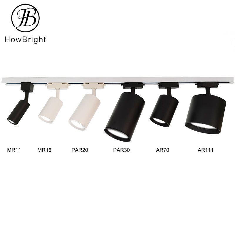 Indoor GU10 Adjustable LED Spotlight Lighting Aluminum Track Light Housing Customized 2 Wires Track Spotlight of Fixture