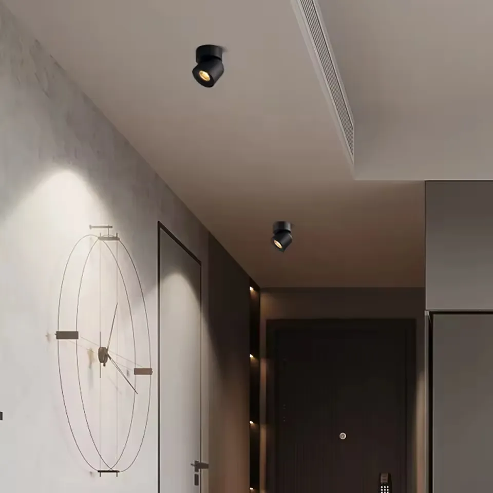 Aluminum High CRI 355 Degree Round Rotation LED Surface Mounted Ceiling Spotlight 7W 15W Spot Light