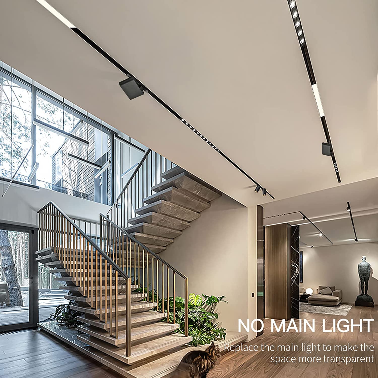 No Main Light Modern Design Indoor Recessed Surface Mounted Led Track Lamp Commercial Spot Linear Light Magnetic Led Track Light