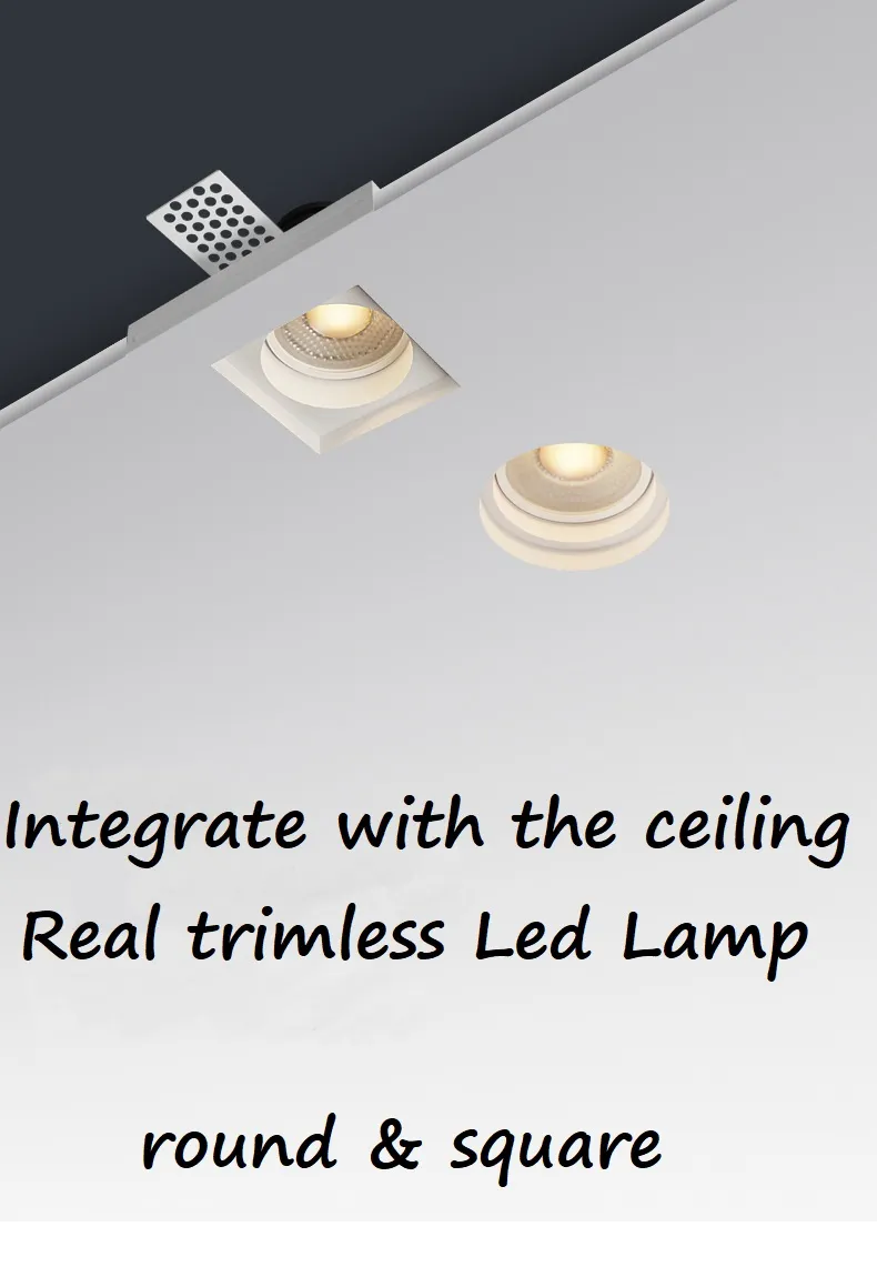 Household Recessed Lamp Trimless LED Ceiling Down Light with GU10 Bulb Replacement