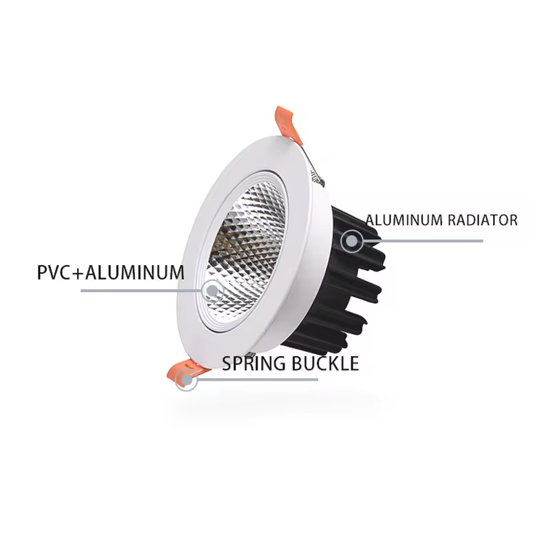 Adjustable Three-Color LED Spotlights Anti-Glare Aluminum Downlights Embedded Ceiling Light Spots for Living Room Base Type GU10