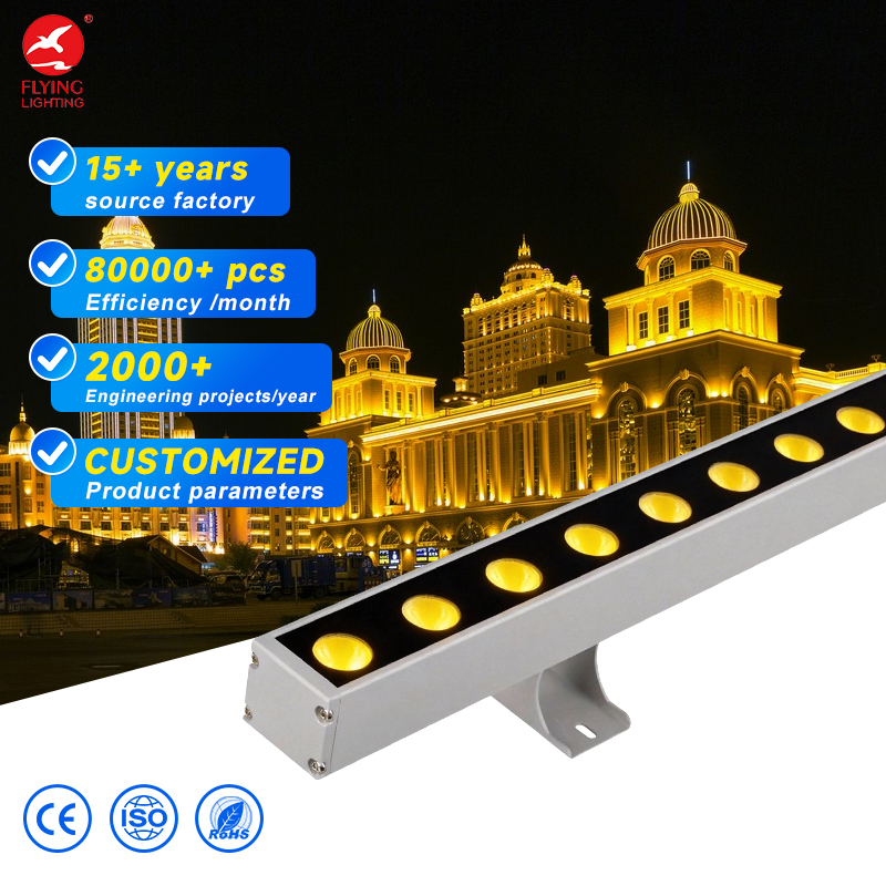 Professional IP65 DMX RGBW LED Linear Washer Light Aluminum Outdoor High Brightness Water Resistant Hotel Wall Washer