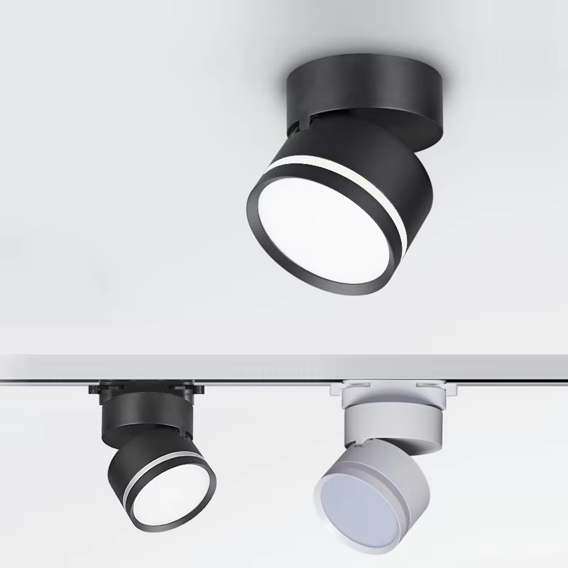 Adjustable Round COB LED Ceiling Track Spotlight for Modern Lighting