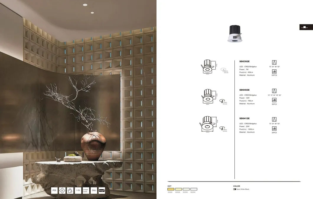 Smart RGB LED Spotlight with Adjustable Dimming and High CRI