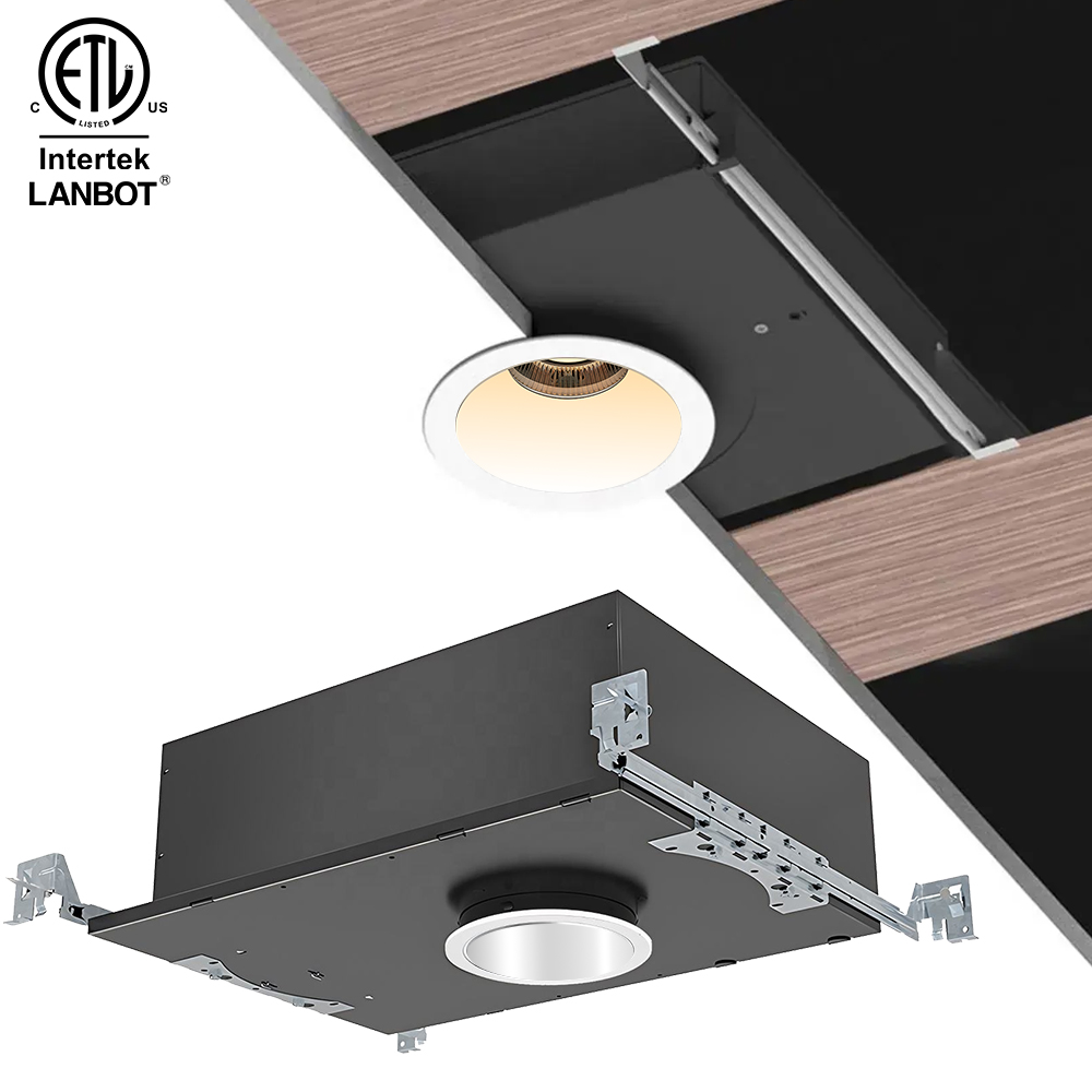 Lanbot ETL 3 Inch Deep Baffle 5CCT/Dim to Warm/Tunable White LED Downlight, Anti-Glare 120V Recessed Downlight