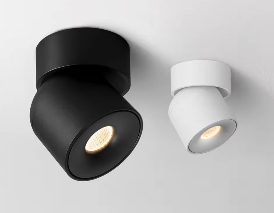 Aluminum High CRI 355 Degree Round Rotation LED Surface Mounted Ceiling Spotlight 7W 15W Spot Light