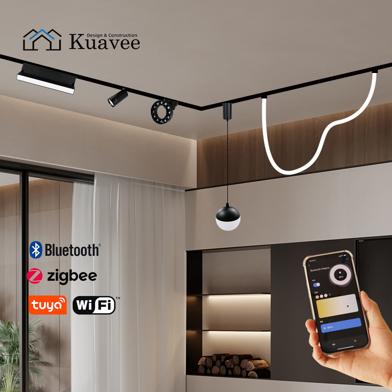 DC48V Surface Mounted Linear Spotlight Grille Fold Slim Magnetic Track Rail Lighting System Ultra Thin Led Magnetic Track Light