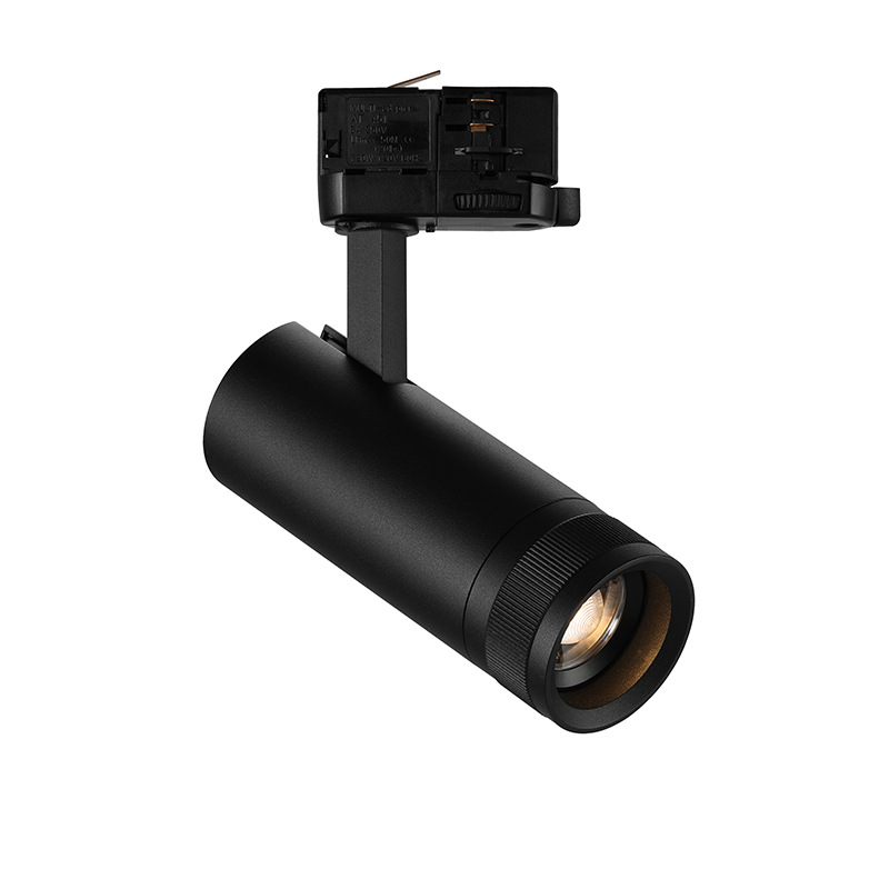 Modern 30W COB LED Track Spotlight 4000K Anti-Glare Zoomable Art Gallery Surface Mounted 3-Phase 4-Wire Track Lights 220V PC